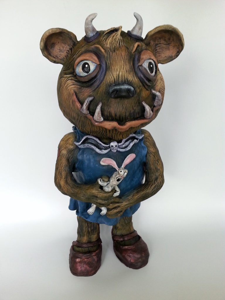 </br><p align="left"><strong><em>Scary Bear</em></strong></br>24" tall</br>Ceramic and acrylic</br>$450</br><strong>SOLD</strong></p><br>